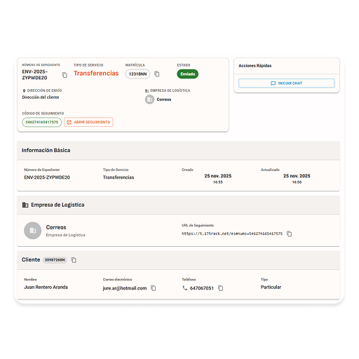 Envíos de documentación